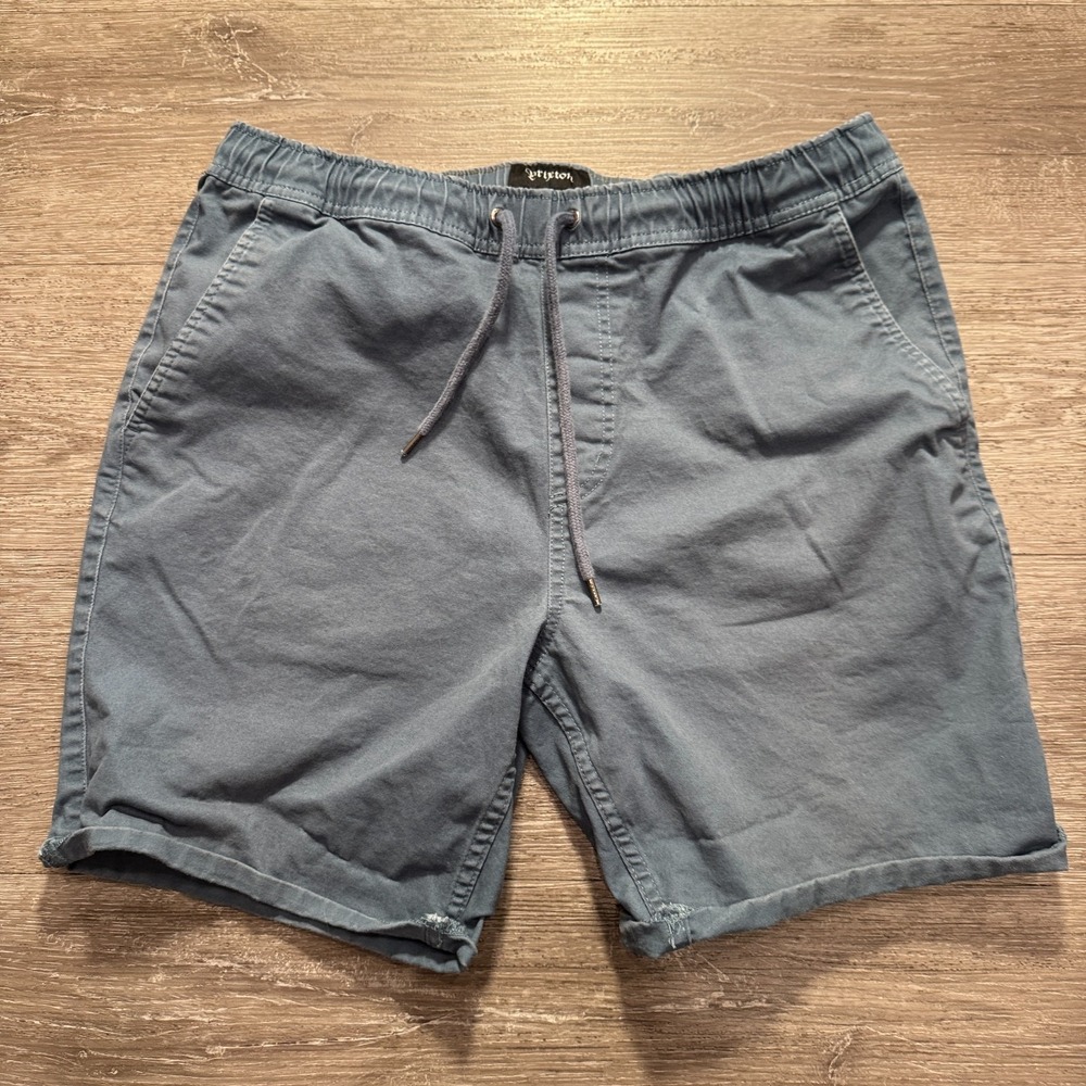 Brixton Shorts Mens Medium Blue Madrid Elastic Drawstring Short Cotton 7" Skate